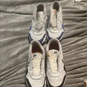 TWO PAIRS Nike Womens White and Purple : Animal Print Sneakers